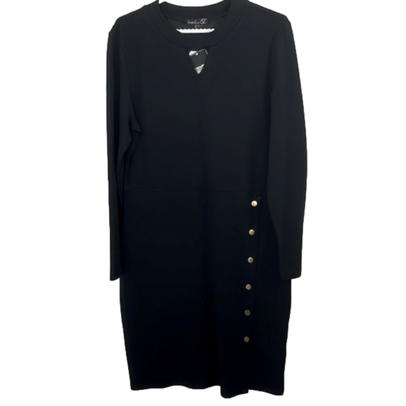 Smashed Lemon NWT Black Dress W/Gold Buttons - Picture 1 of 8